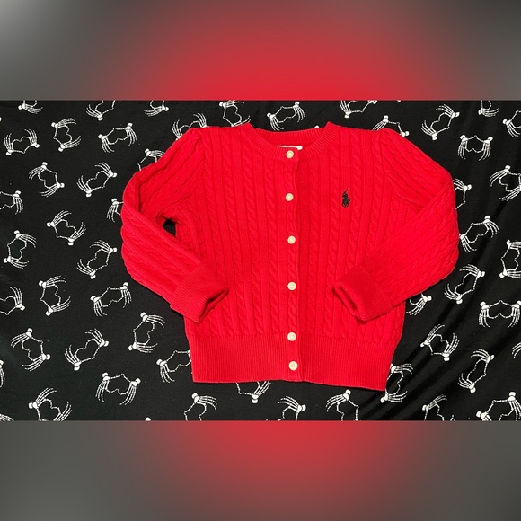 Ralph Lauren Red Cable Knit Sweater - Picture 1 of 3